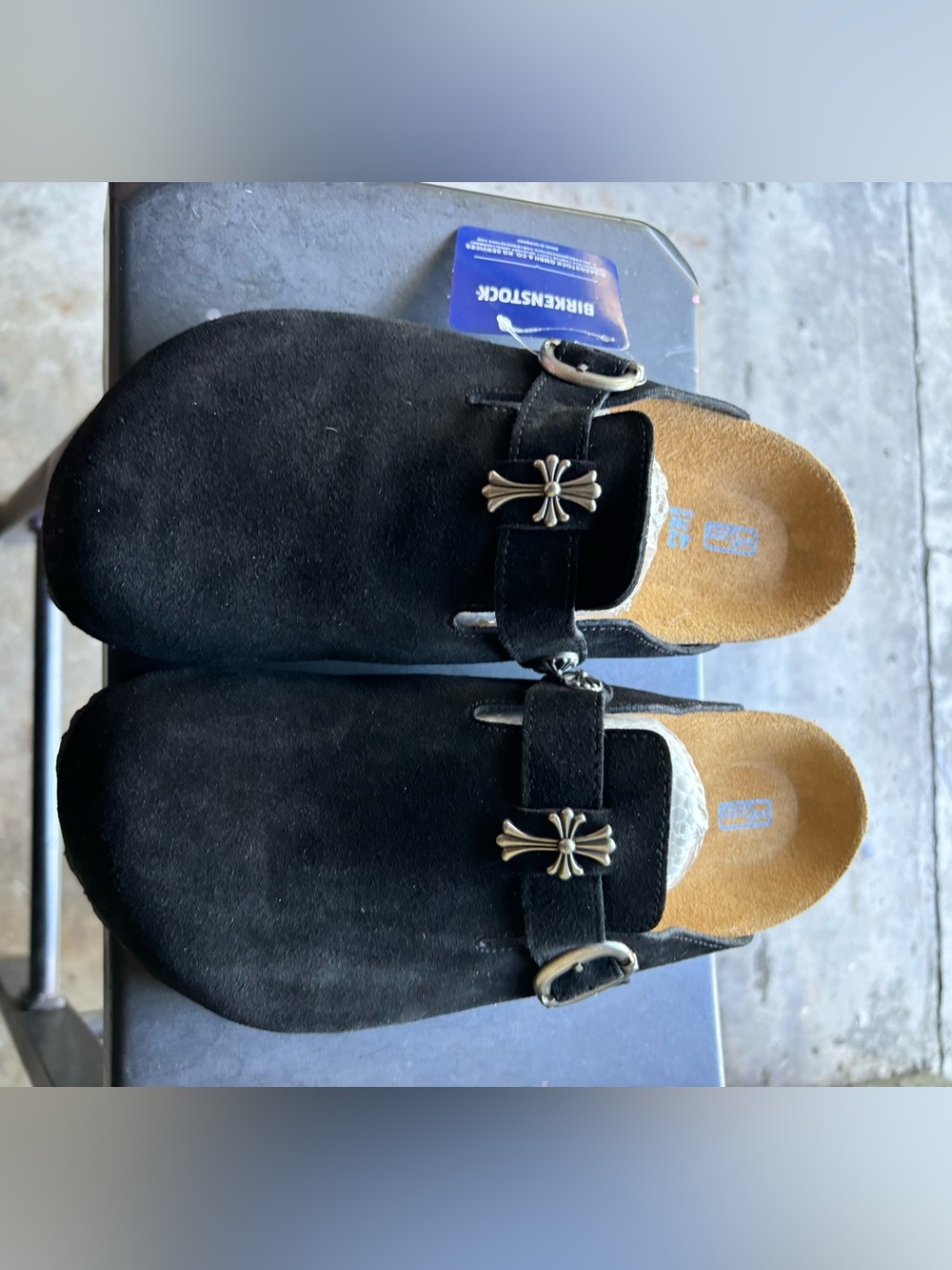 Chrome hearts custom Birkenstocks black